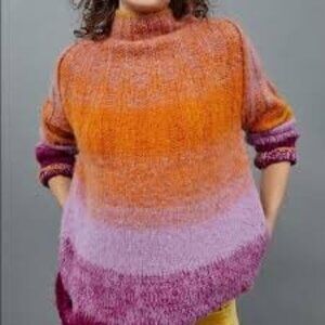 Anthropologie Pullover Perri‎ Ombre Tunic Mock Neck Sweater Womens Small
